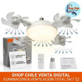 💡 Ventilador de Techo Soquete E27 con Luz LED® | 4 Aspas + Control Remoto ❄️✨