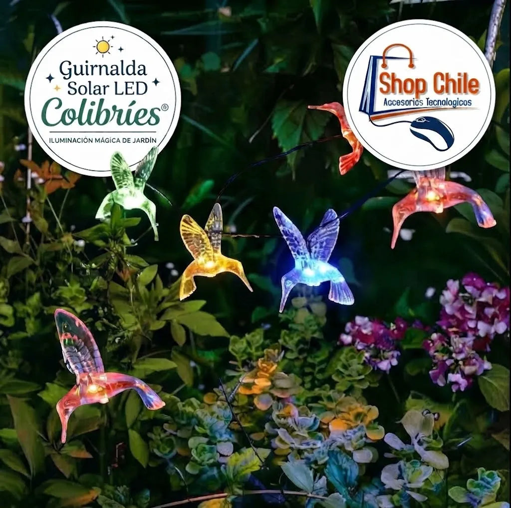 🌿 Guirnalda Solar LED Colibríes® | Iluminación Mágica de Jardín ☀️✨