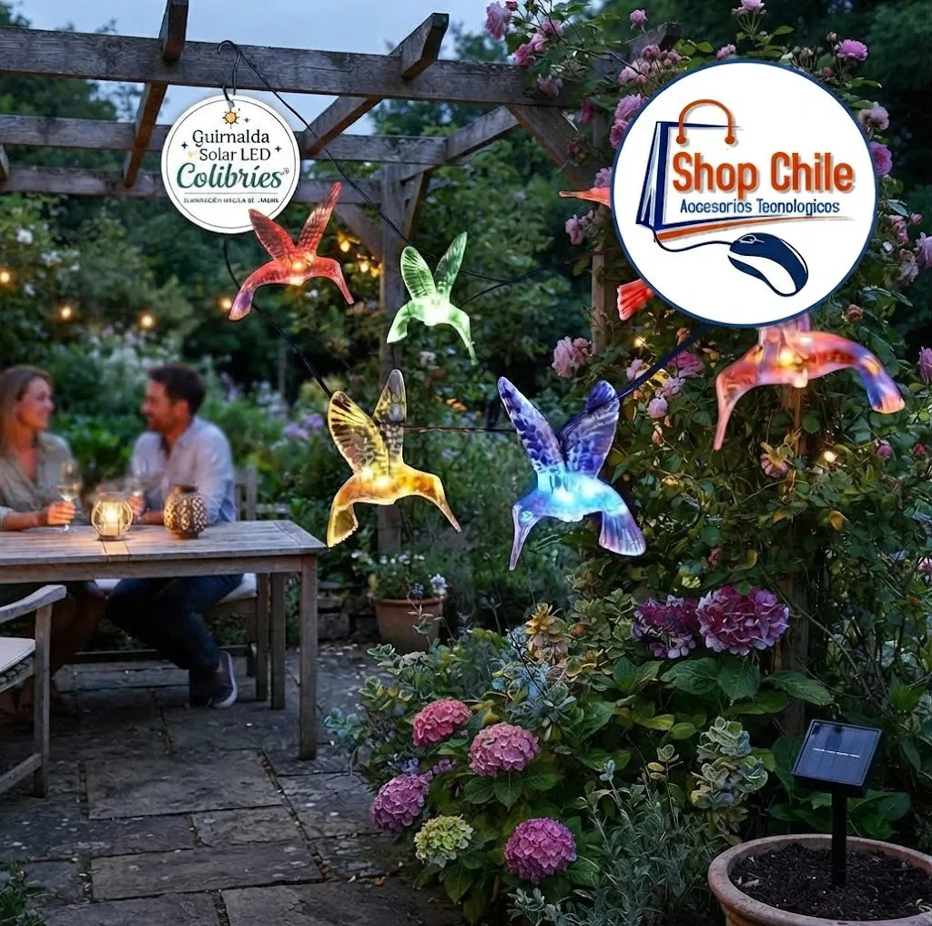 🌿 Guirnalda Solar LED Colibríes® | Iluminación Mágica de Jardín ☀️✨