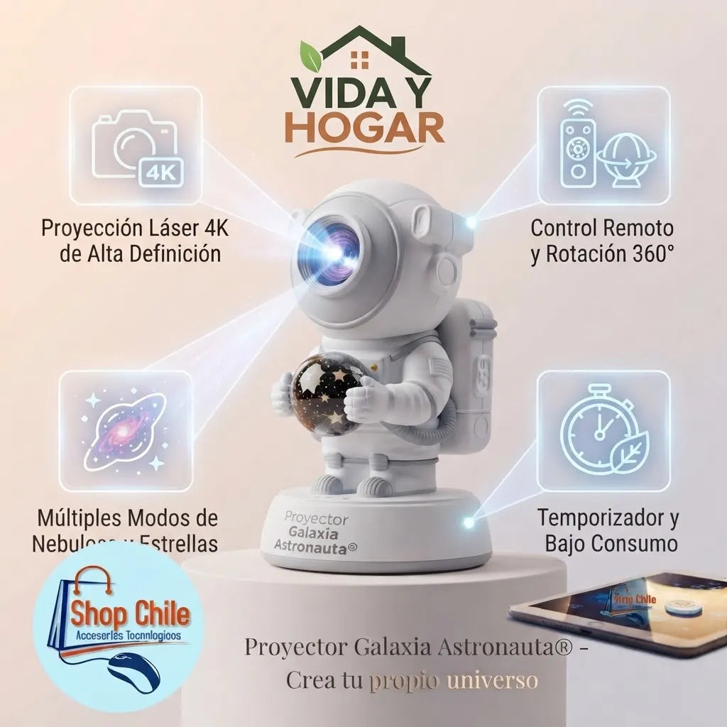 🚀 Proyector Galaxia Astronauta® | Universo en tu Habitación 🪐✨