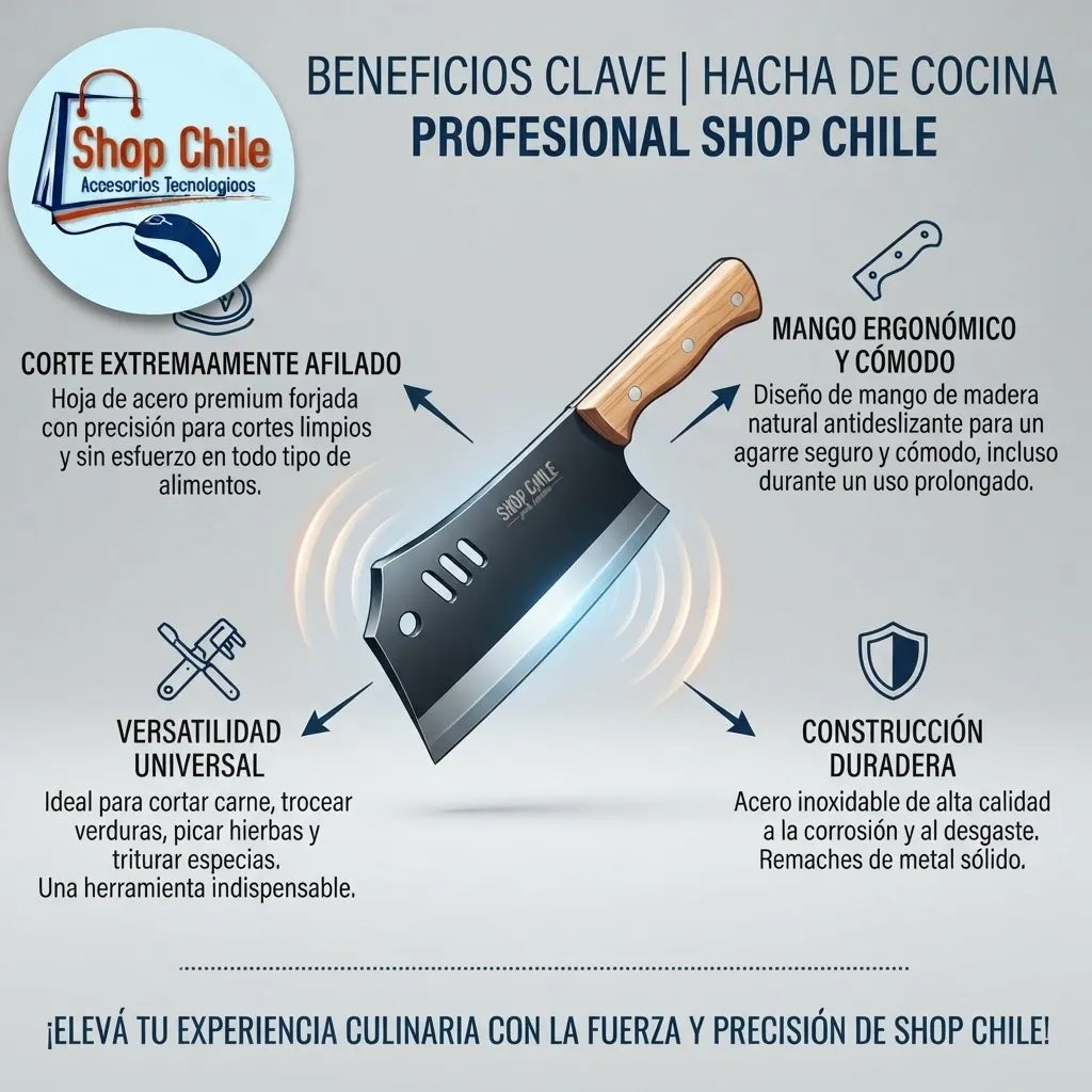 🥩 Cuchillo Chef Carnicero Artesanal® | Hoja Forjada Ultra Afilada 🔪✨