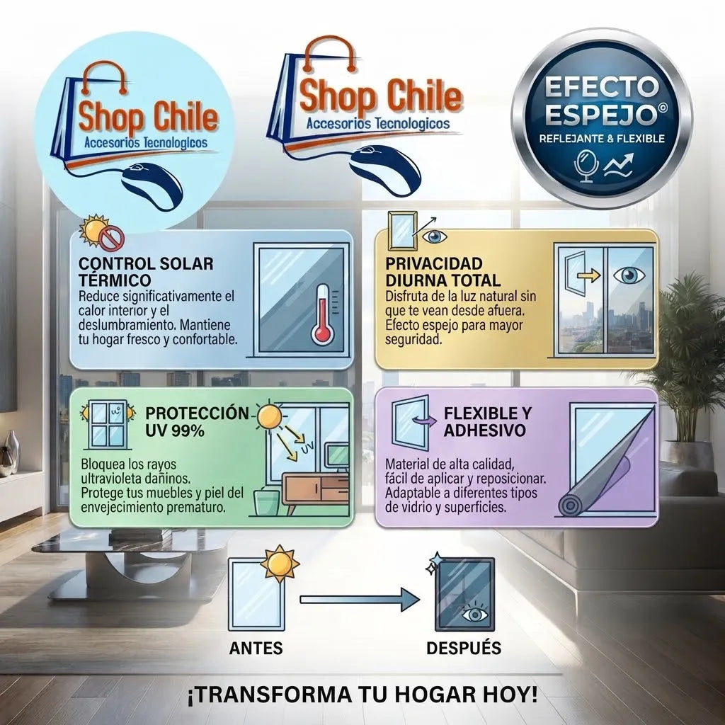 ✨Papel Mural Adhesivo Efecto Espejo® | Reflejante & Flexible ✨