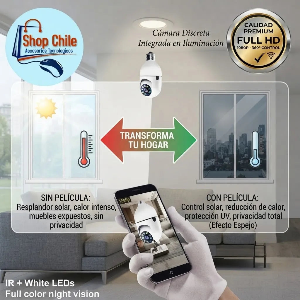 📹 Cámara de Seguridad Tipo Ampolleta 360°® | Wi-Fi + Visión Nocturna 💡✨