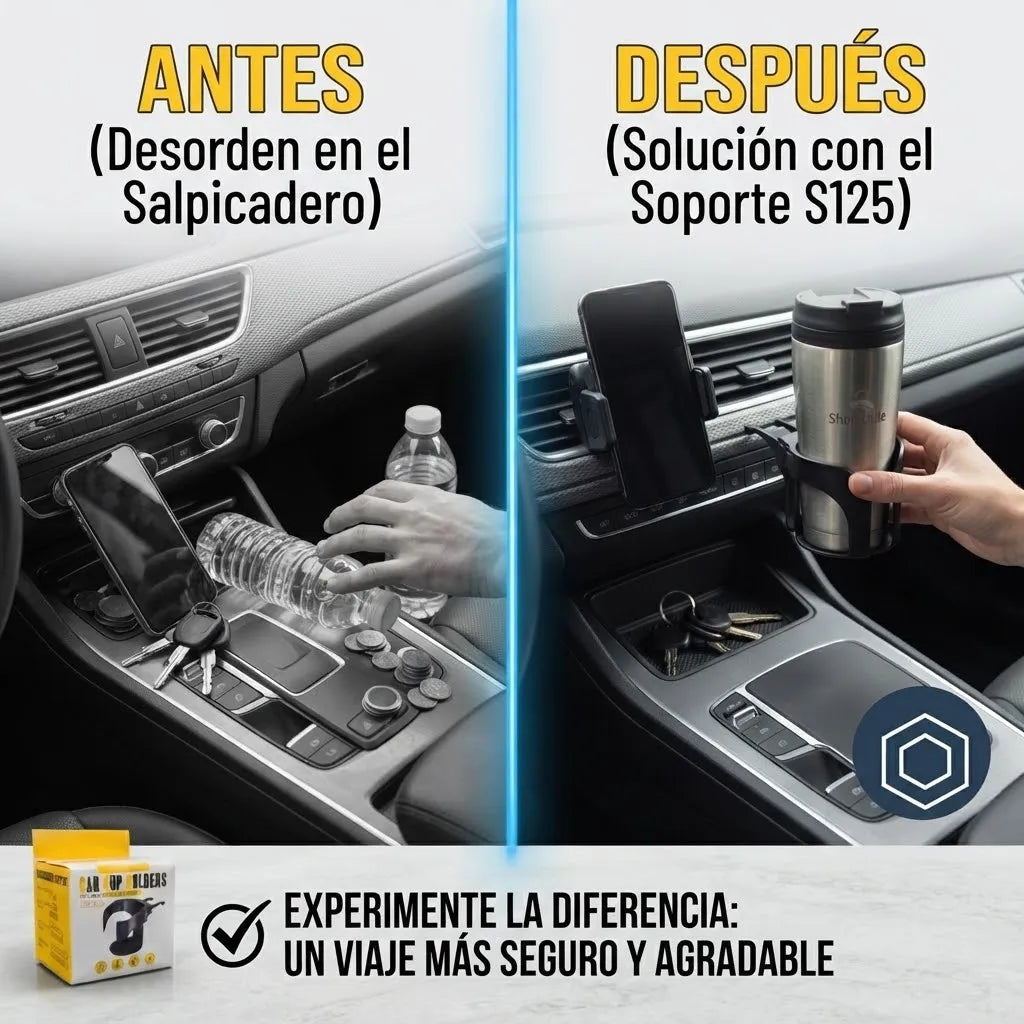 🚗 Portavasos Antideslizante para Auto® | Silicona Flexible y Lavable ✨