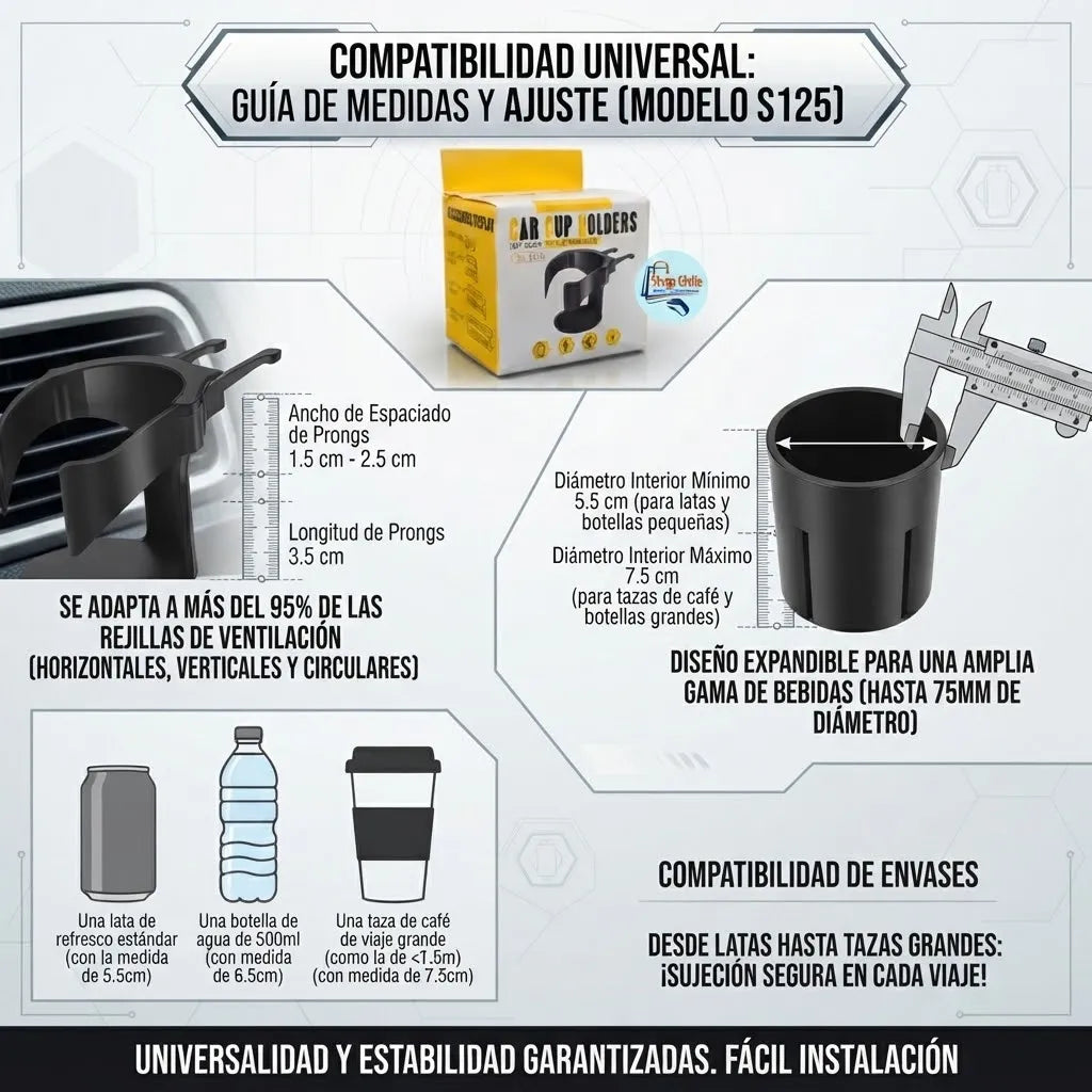 🚗 Portavasos Antideslizante para Auto® | Silicona Flexible y Lavable ✨
