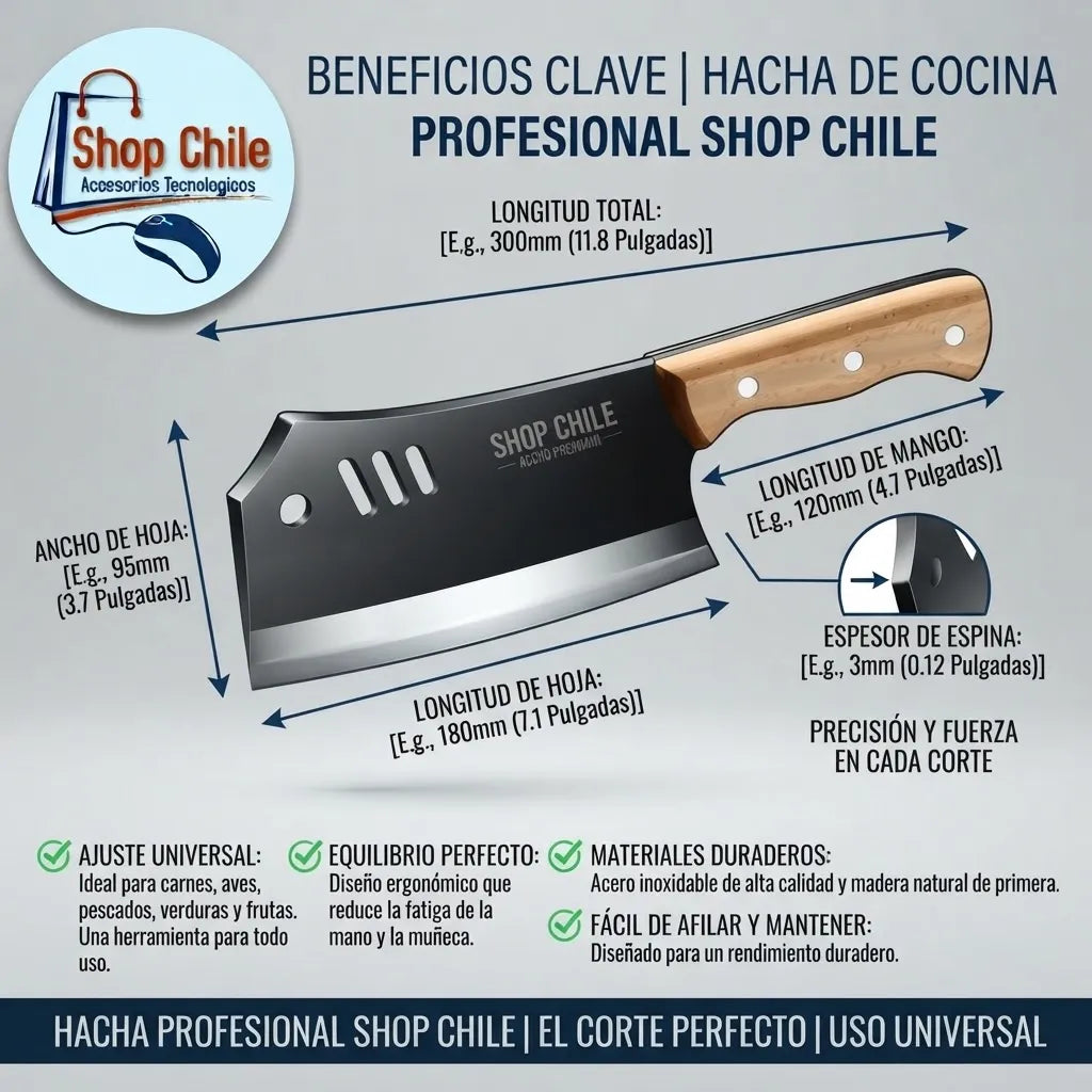🥩 Cuchillo Chef Carnicero Artesanal® | Hoja Forjada Ultra Afilada 🔪✨