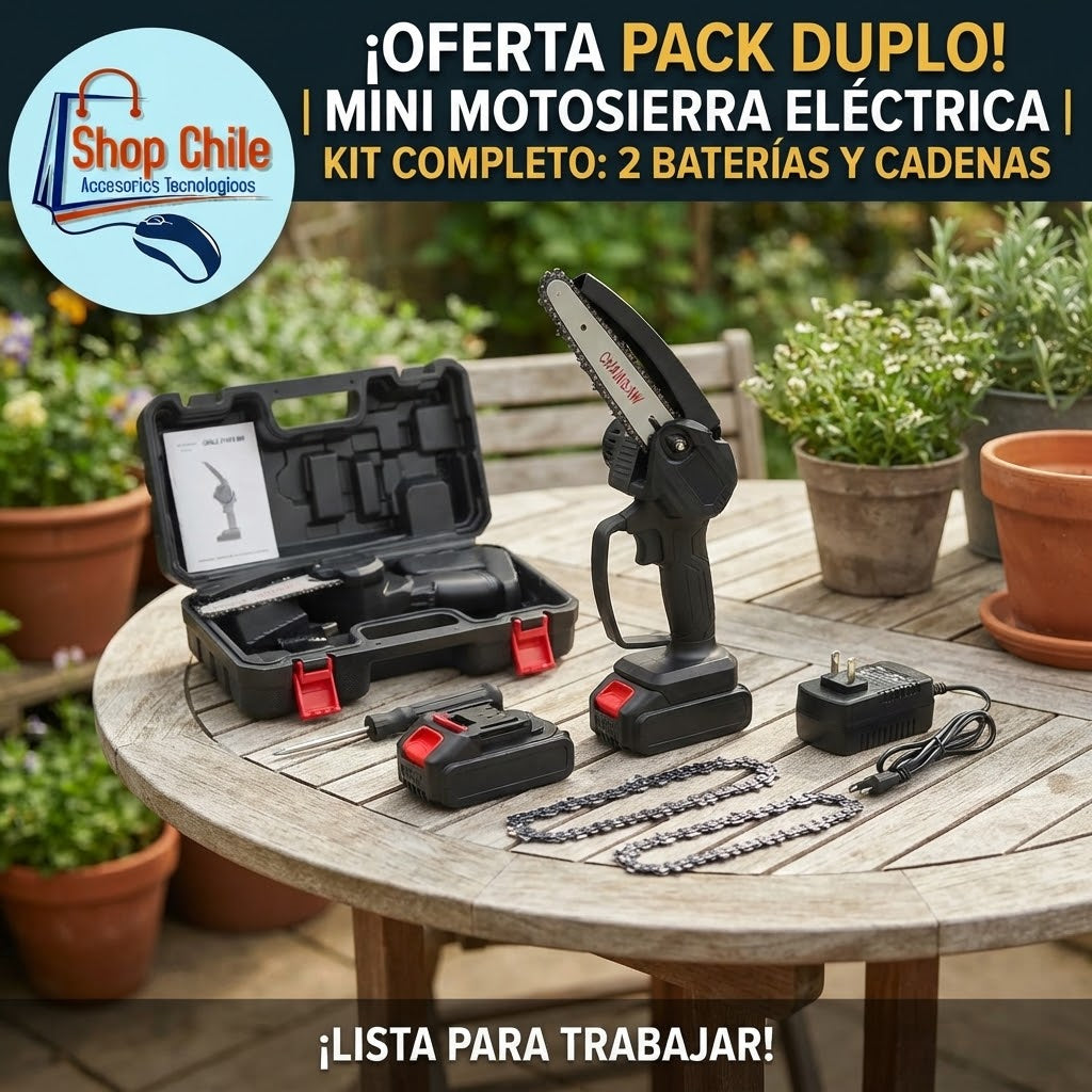 🪓Mini Motosierra Eléctrica Portátil® | 2 Baterías + Maletín Incluido ⚡🧰