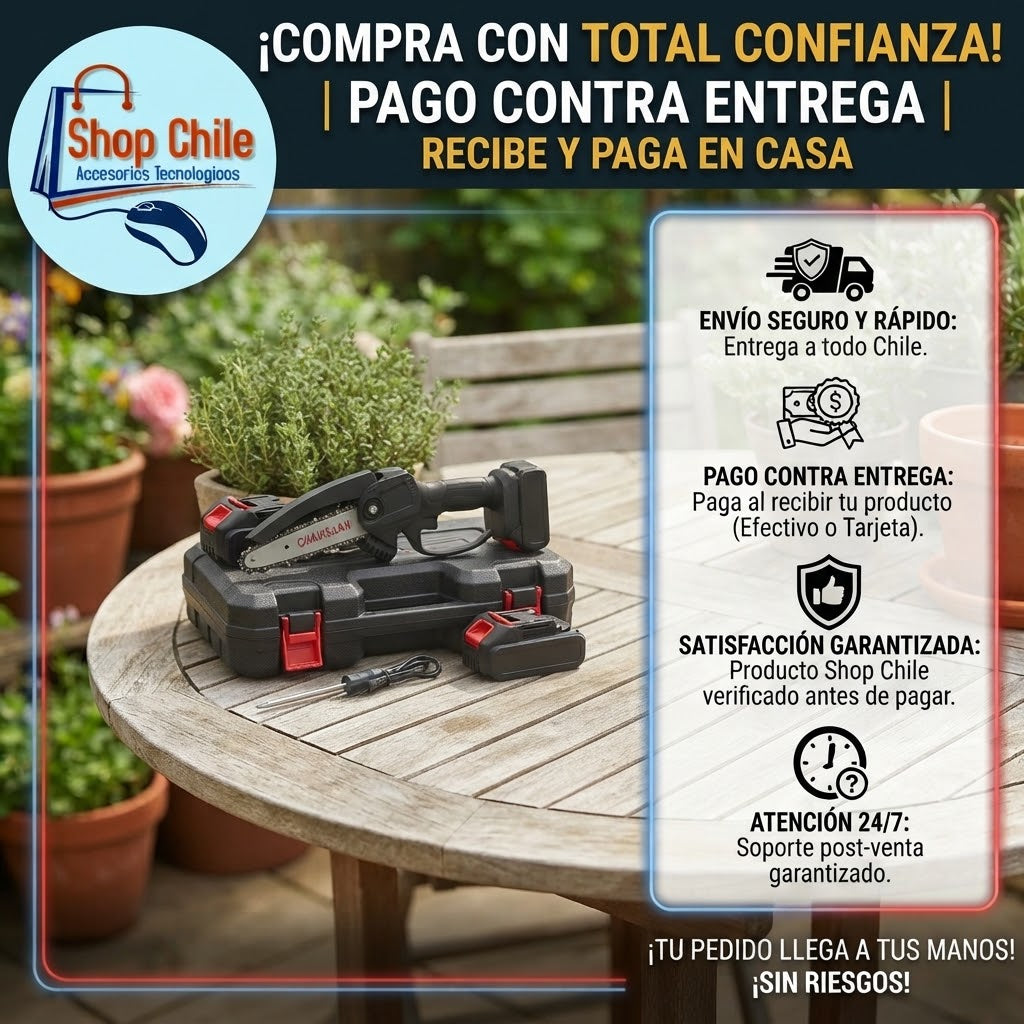 🪓Mini Motosierra Eléctrica Portátil® | 2 Baterías + Maletín Incluido ⚡🧰